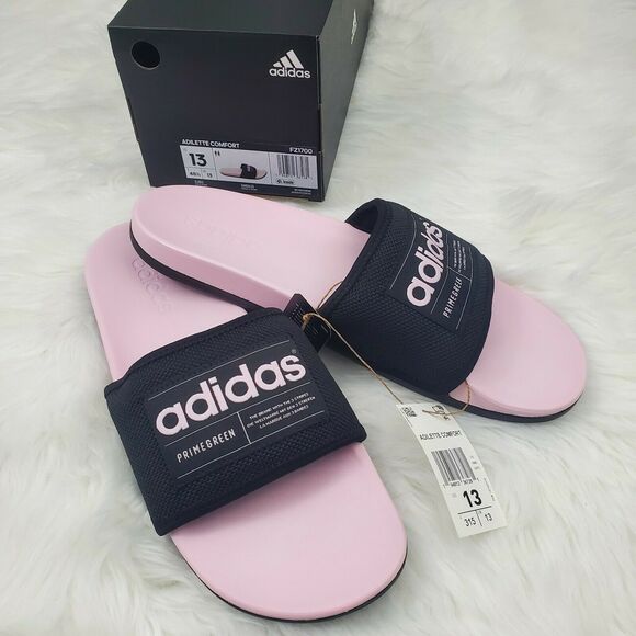adidas Other - Adidas Unisex-Adult Adilette Size 13 Comfort Slides Sandal Black & Pink